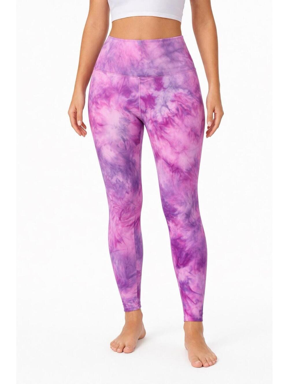 Leggings Depot Tie Dye Leggings One Size Pink Purple High Waisted Stretch Pants
